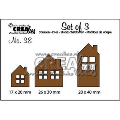 Crealies Stanzschablonen Set of 3 -  38 Häuser